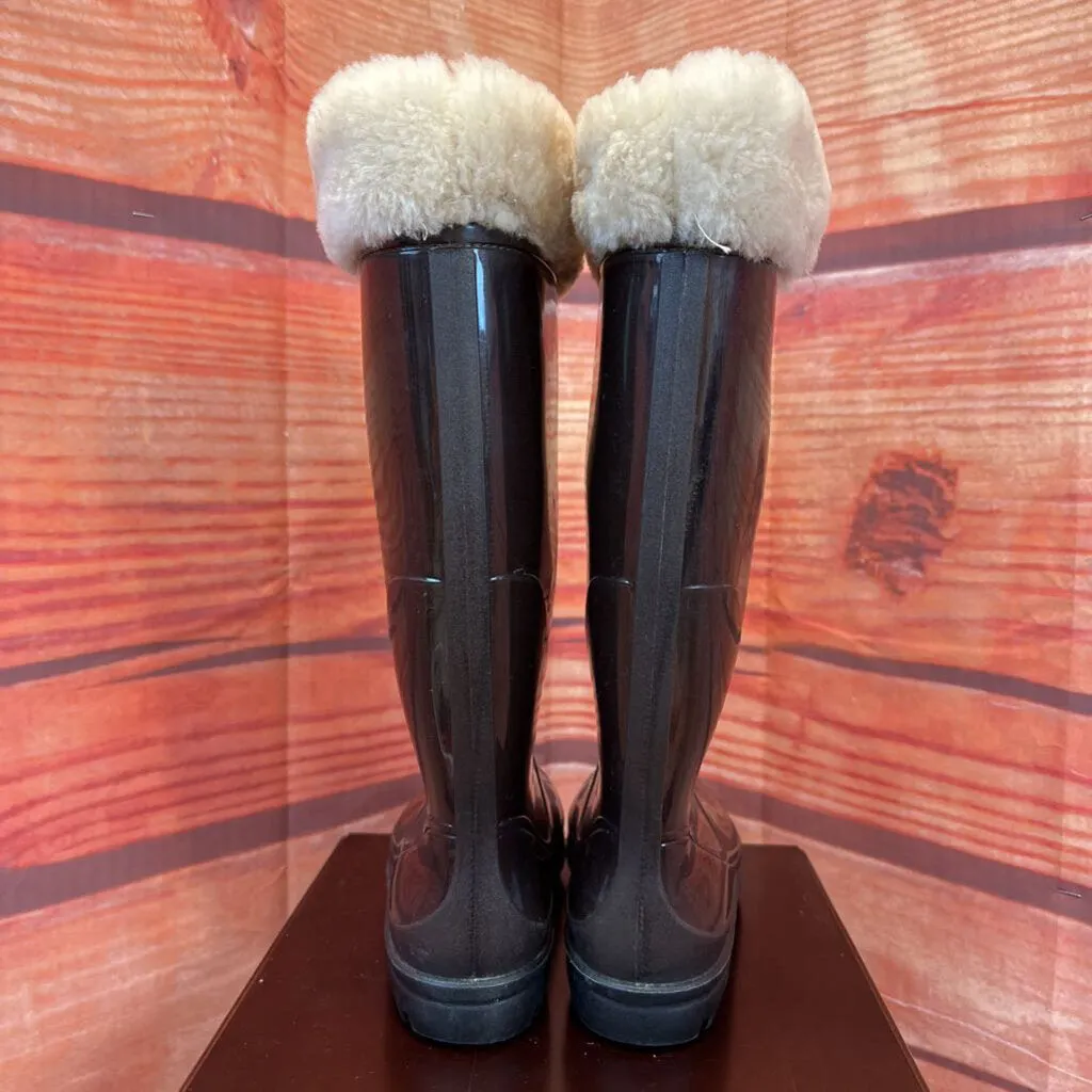 KAMIK BROWN SHEARLING RAIN BOOTS SZ 8 TCC