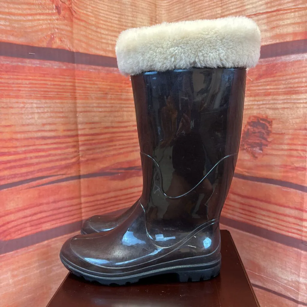 KAMIK BROWN SHEARLING RAIN BOOTS SZ 8 TCC