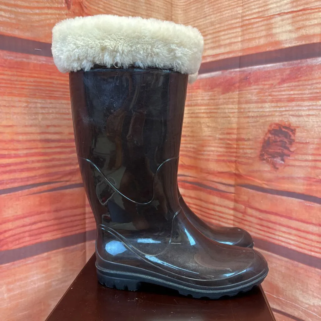 KAMIK BROWN SHEARLING RAIN BOOTS SZ 8 TCC