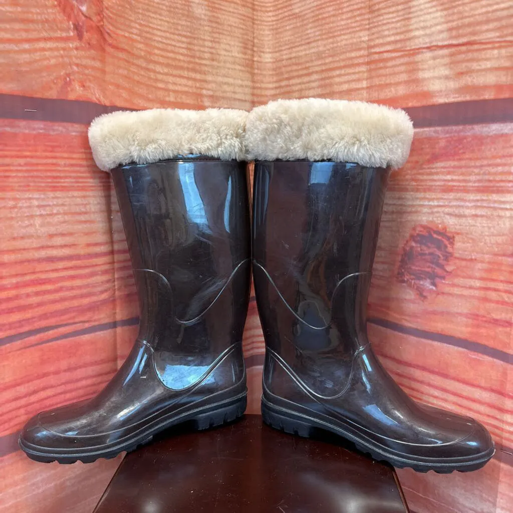 KAMIK BROWN SHEARLING RAIN BOOTS SZ 8 TCC