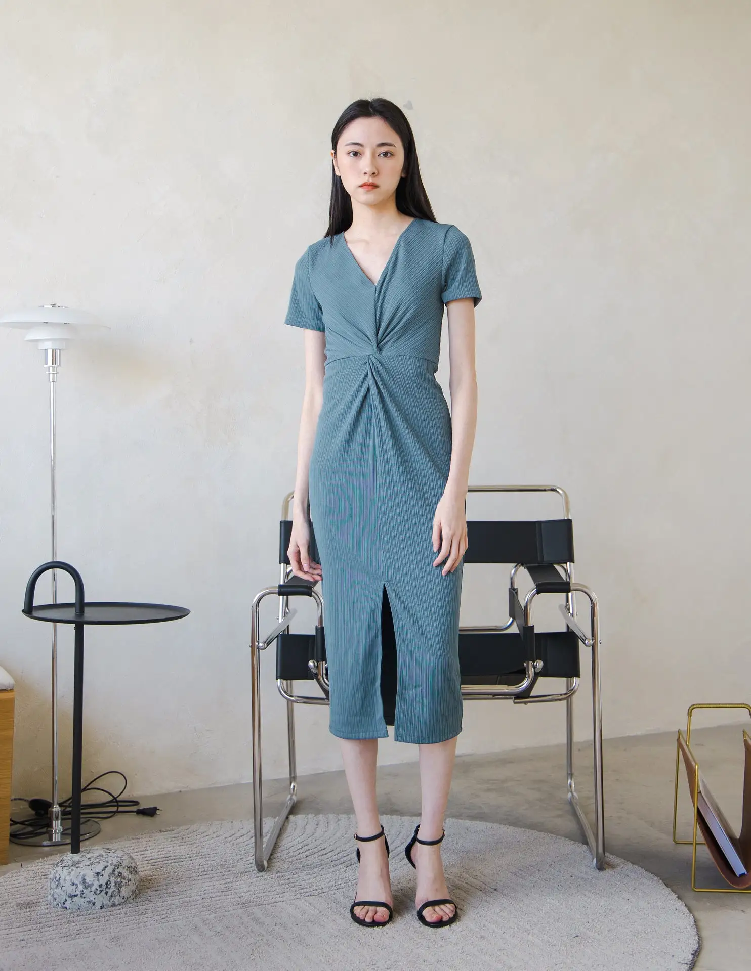 Mae Midi Dress in Teal