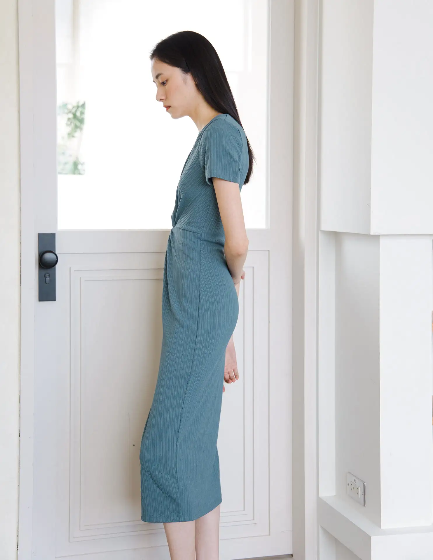 Mae Midi Dress in Teal