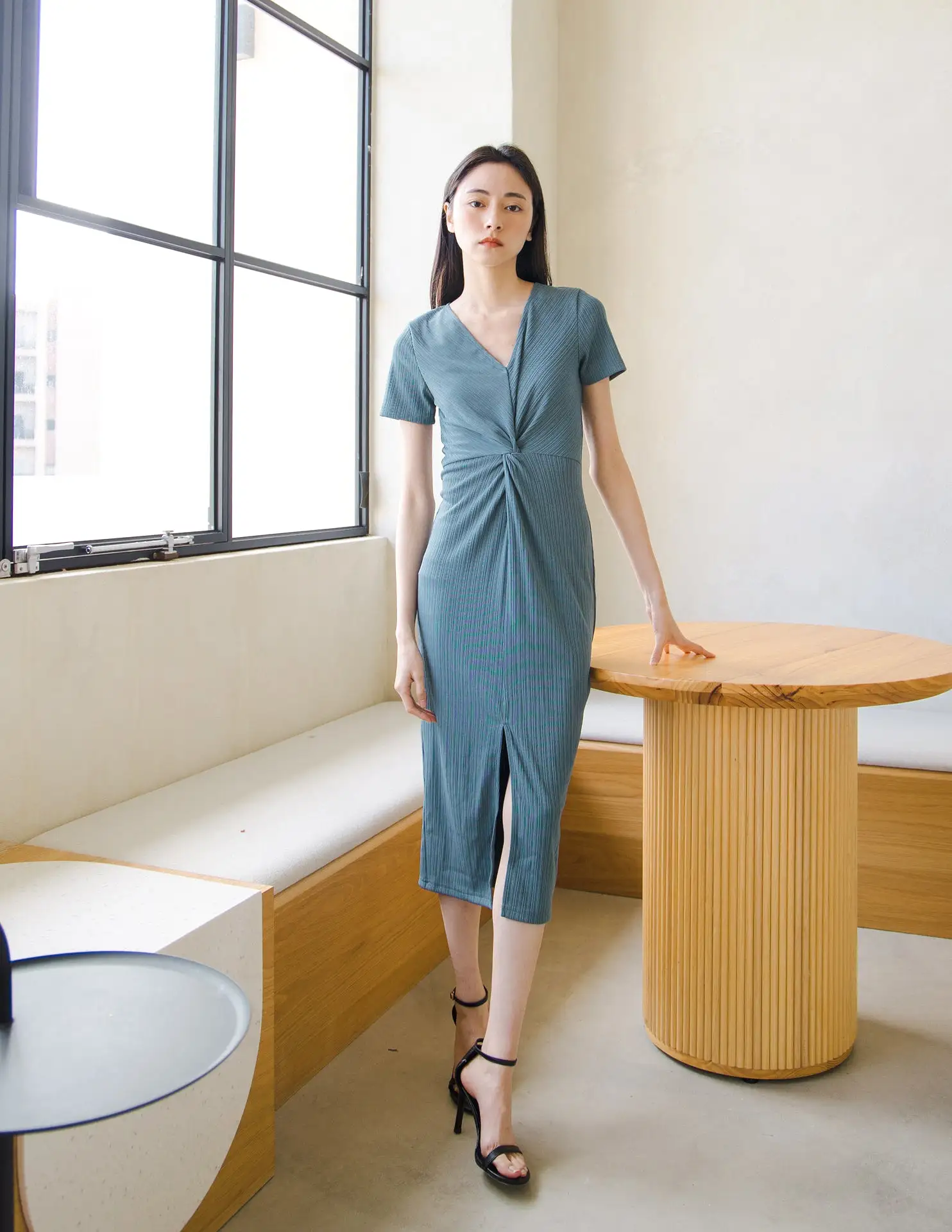 Mae Midi Dress in Teal