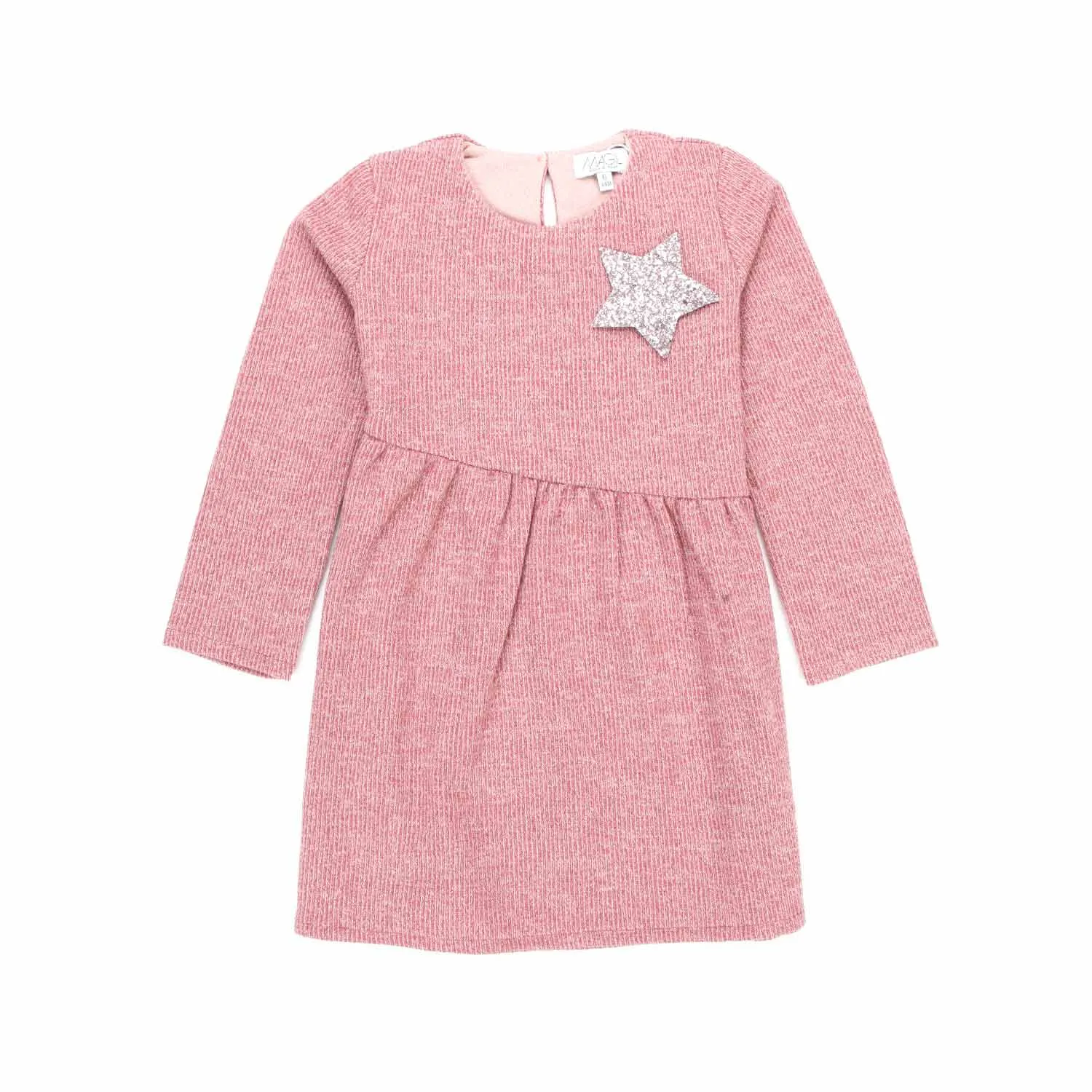 Magil Lurex Pink Girl Dress With Star