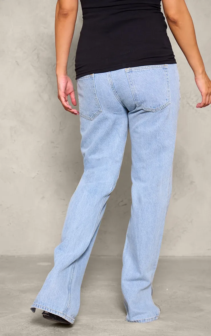 Maternity Light Wash Split Hem Jeans