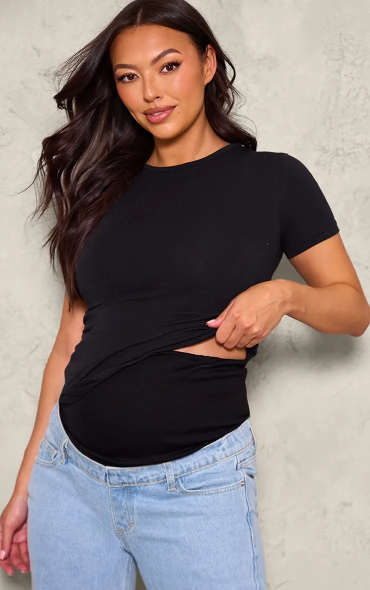 Maternity Light Wash Split Hem Jeans