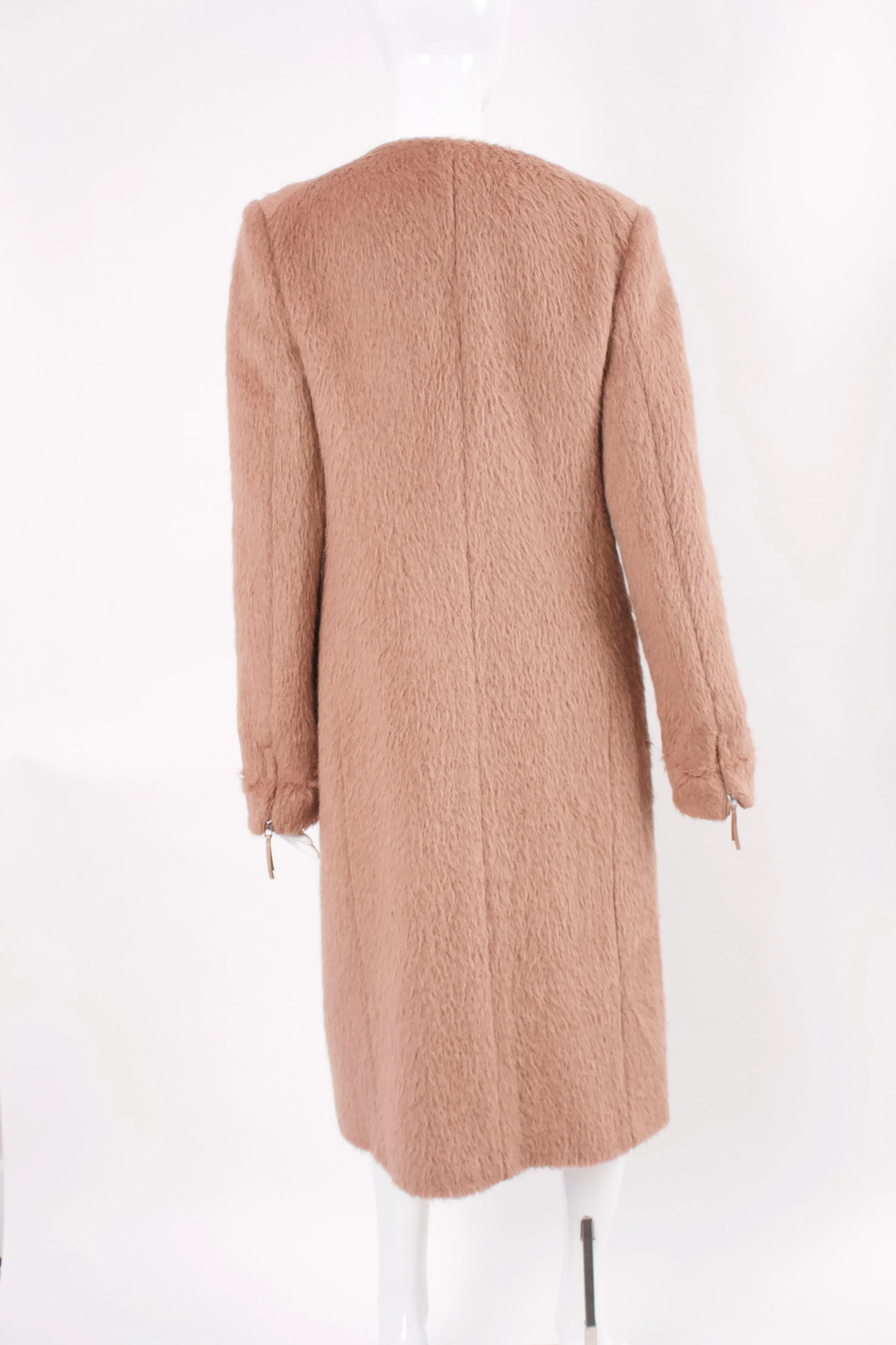 MAX MARA Beige Alpaca & Leather Coat