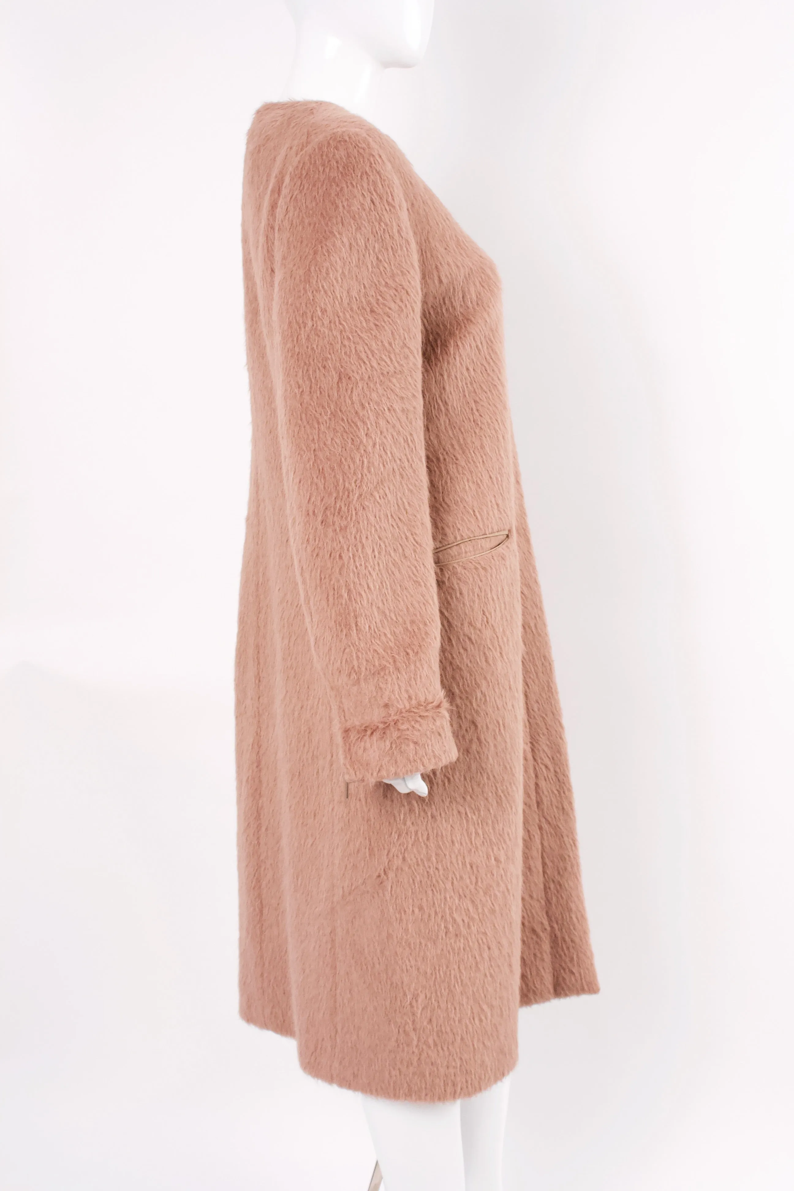 MAX MARA Beige Alpaca & Leather Coat