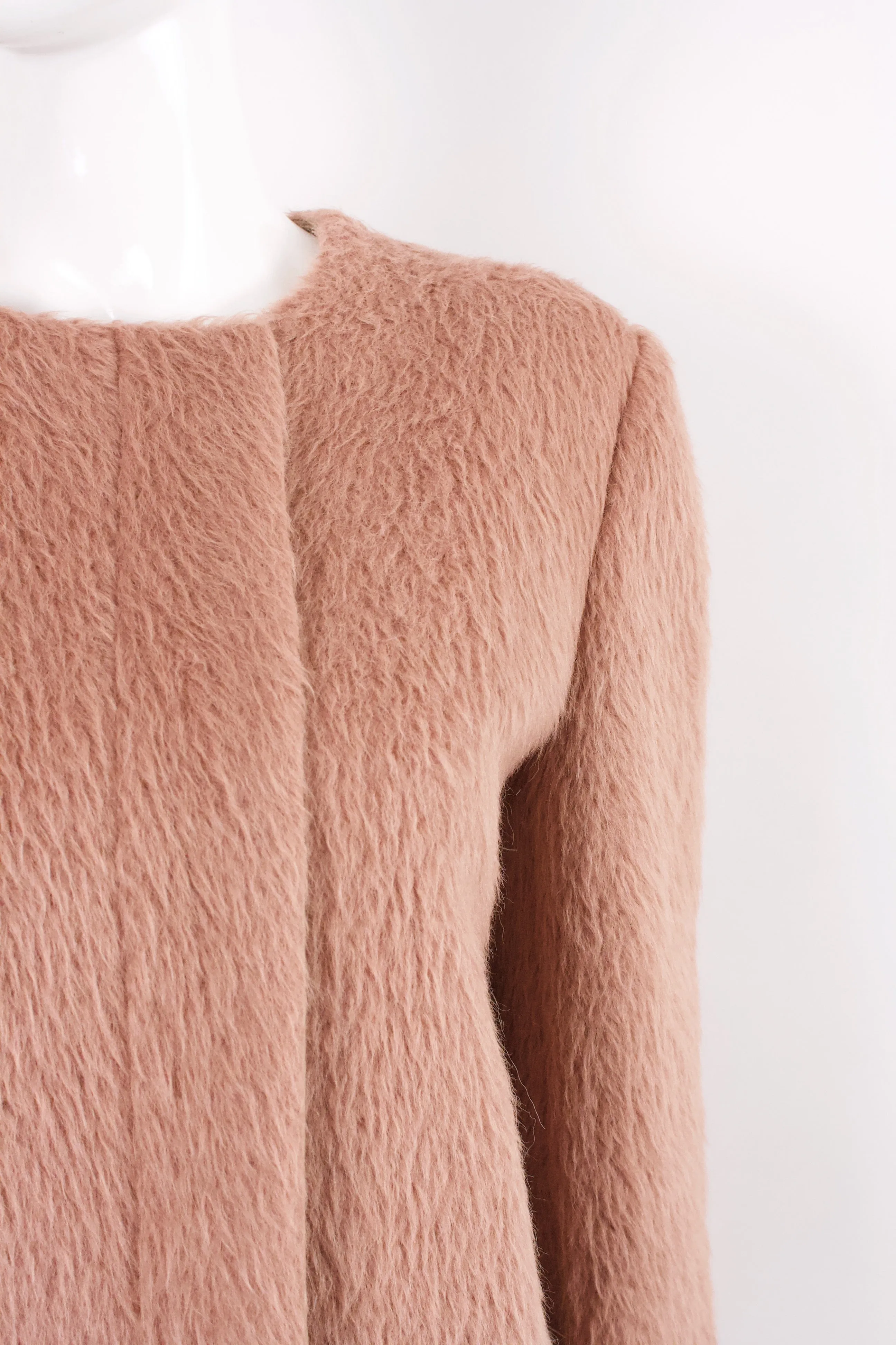 MAX MARA Beige Alpaca & Leather Coat