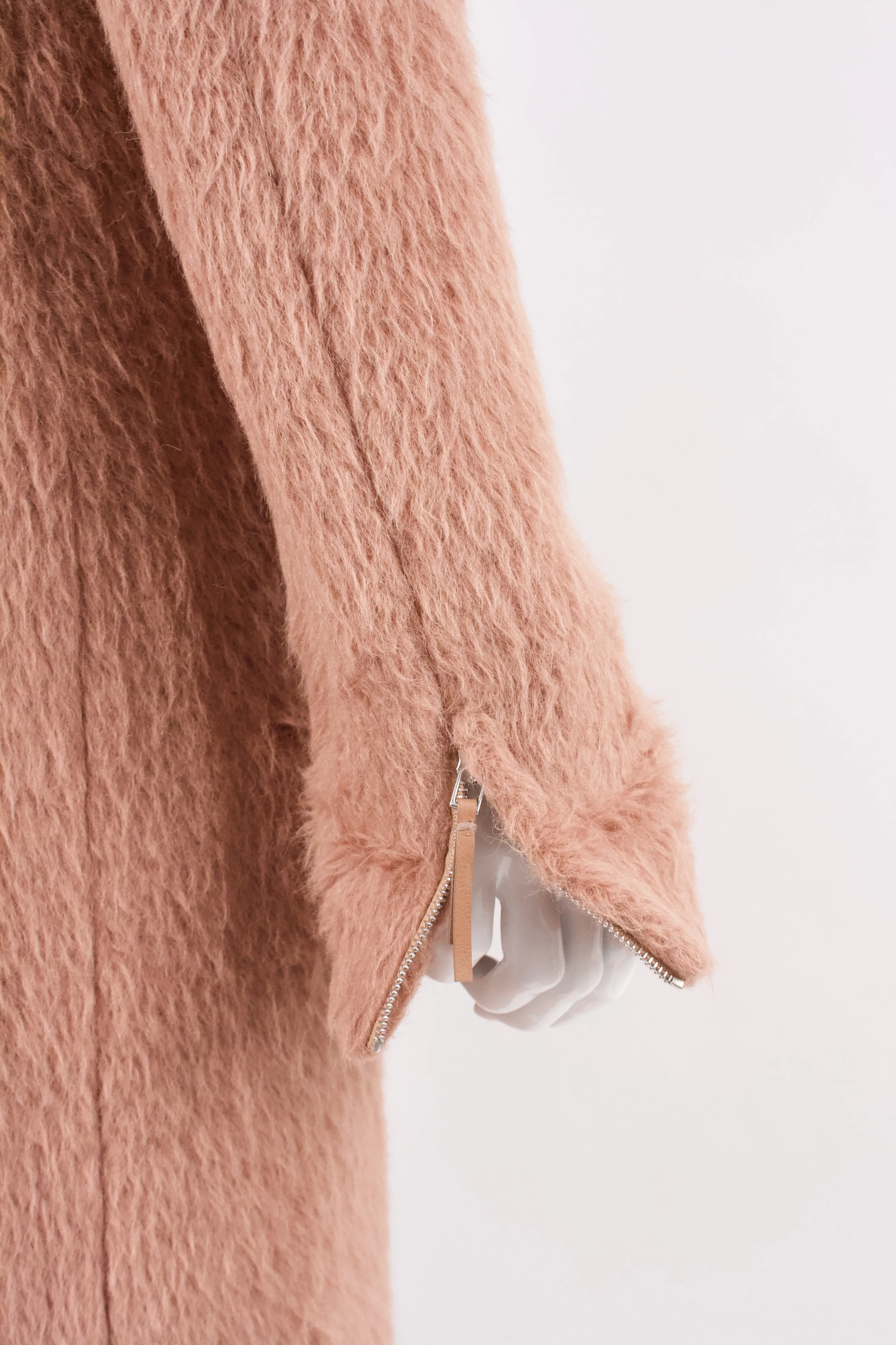 MAX MARA Beige Alpaca & Leather Coat