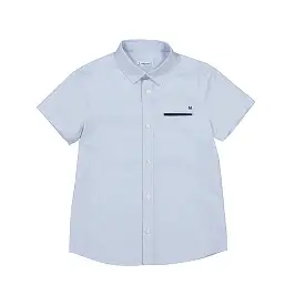 Mayoral Mini Short Sleeve Dress Shirt_ Blue 3159