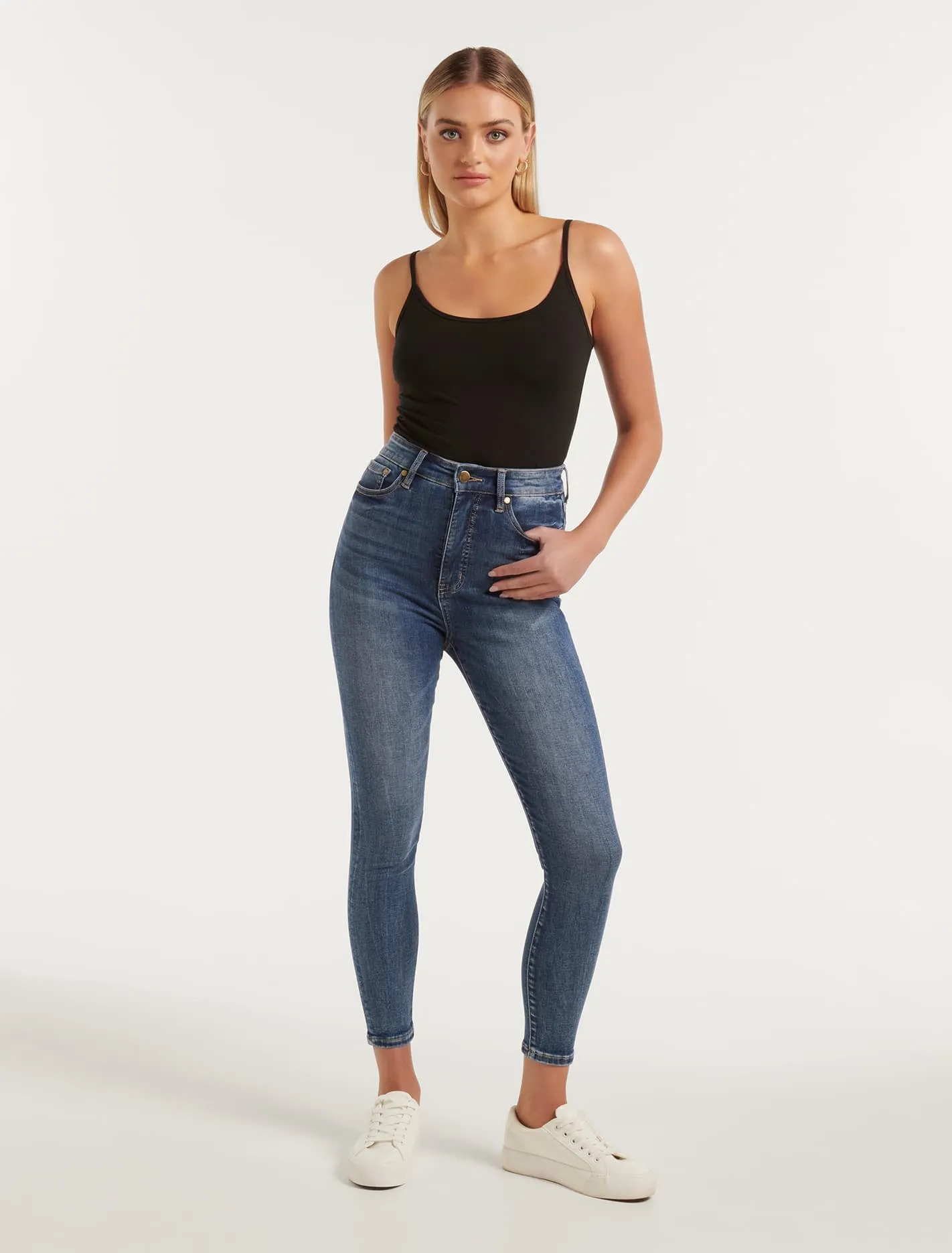 Mila Cropped High-Rise Skinny Jeans