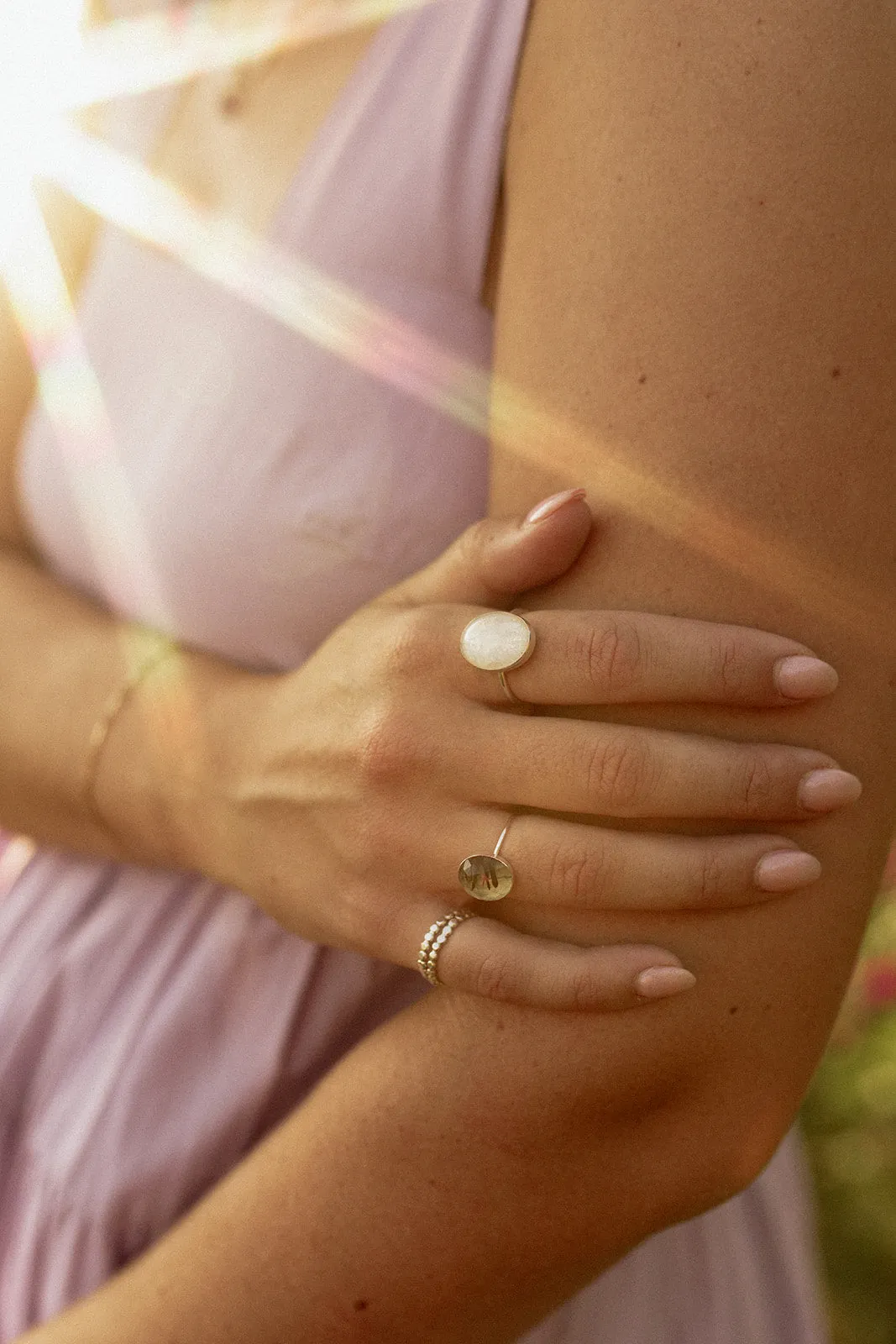 Mint Green Prehnite Ring