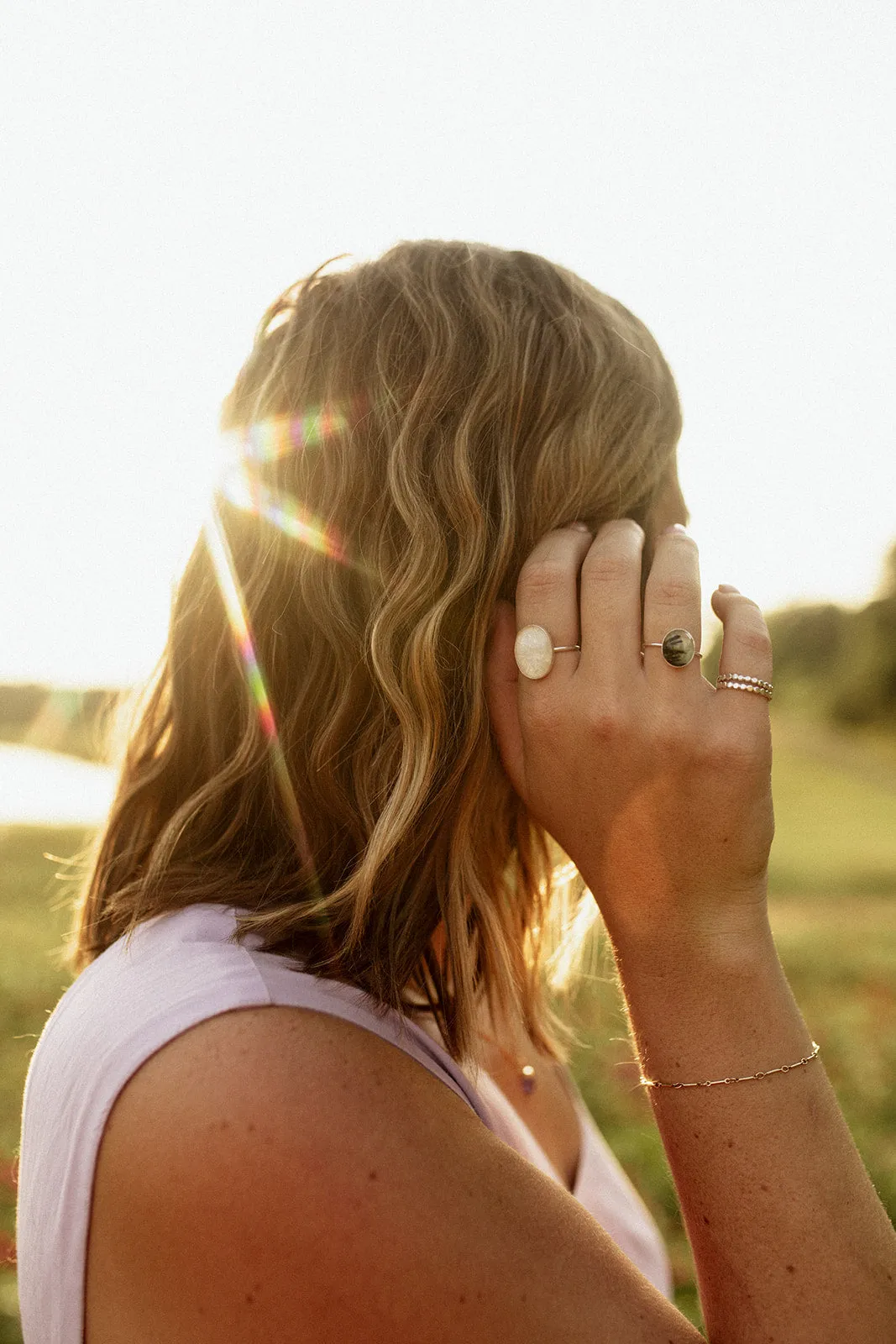 Mint Green Prehnite Ring