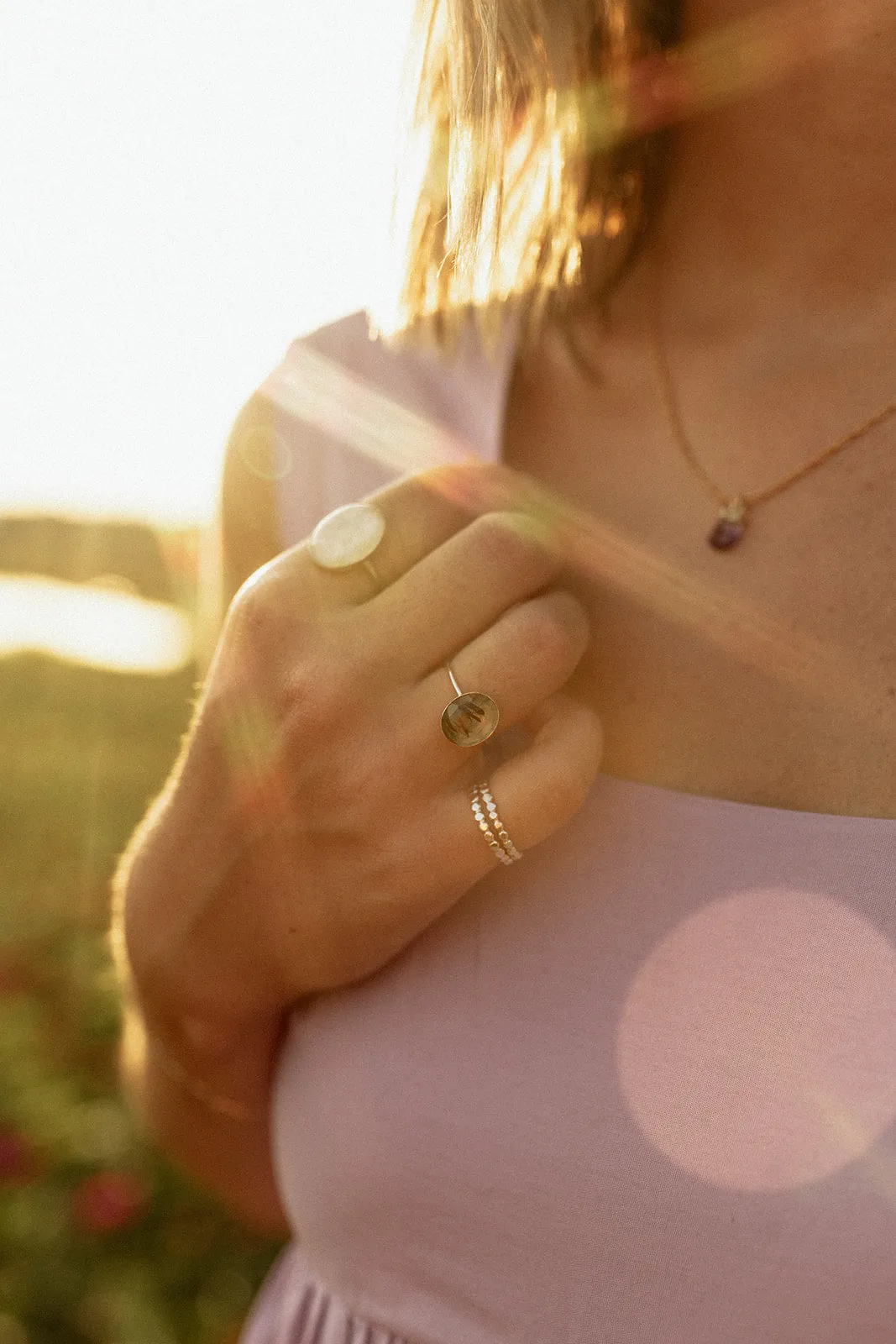 Mint Green Prehnite Ring