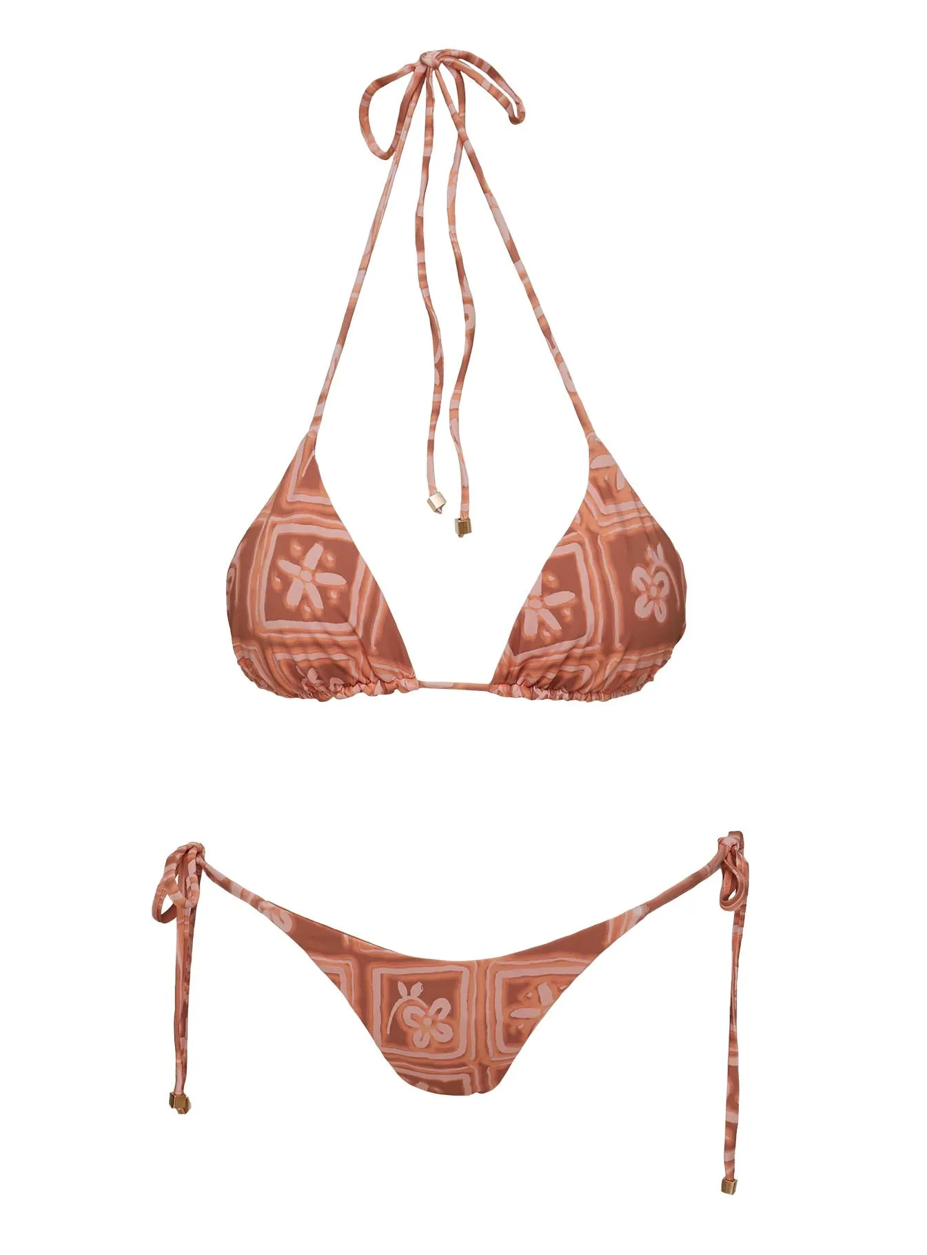 Nevaeh Triangle Bikini Top Rust / Pink