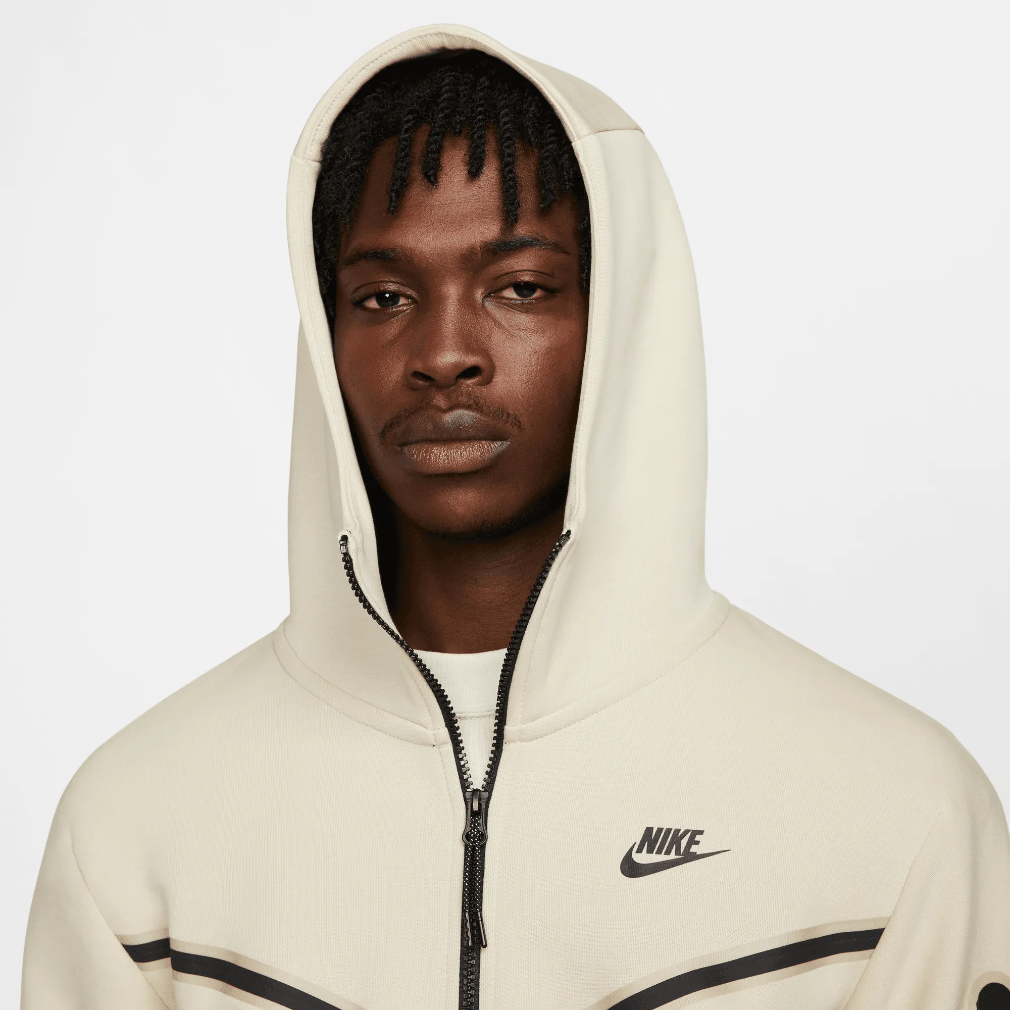 Nike Sportswear Tech Fleece Full-Zip Beige Hoodie