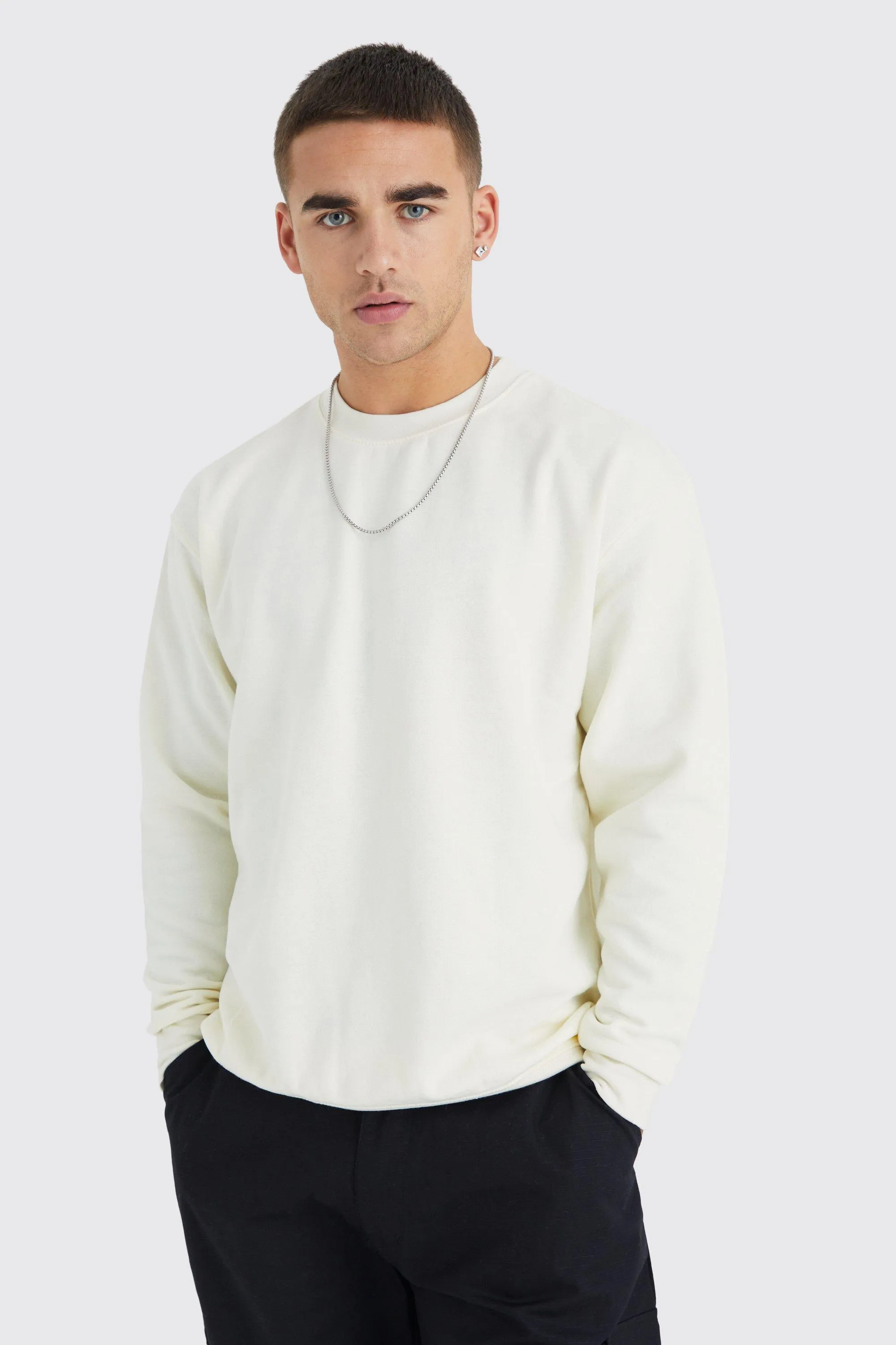 Oversized Basic Sweatshirt | boohooMAN UK