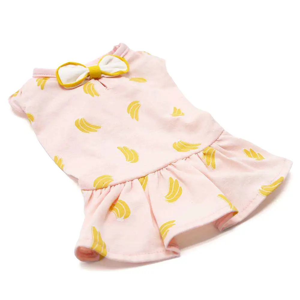 Pink Banana Print Dog Dress