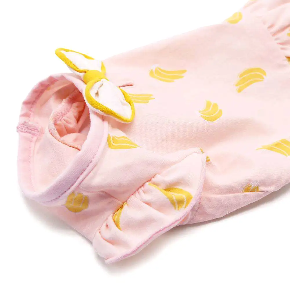 Pink Banana Print Dog Dress