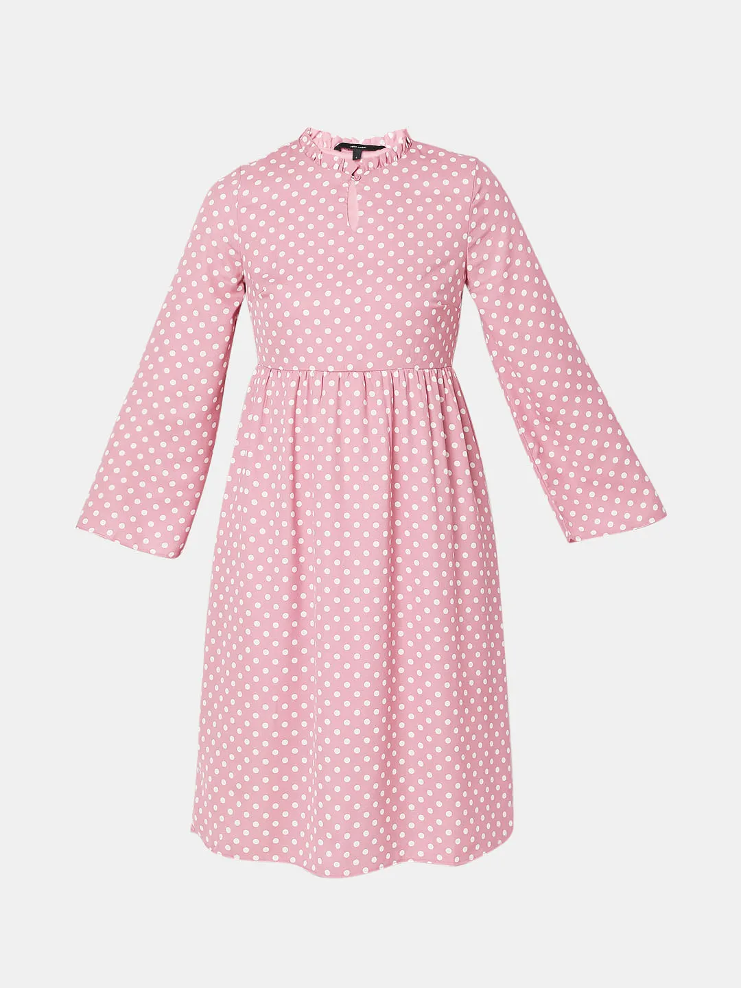 Pink Polka Dot Midi Dress