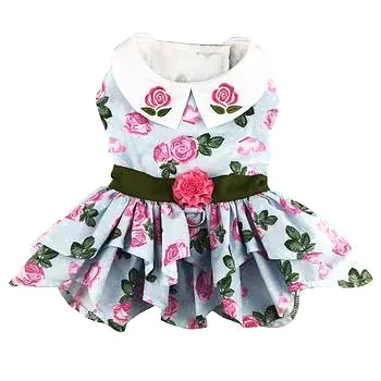 Pink Rose Harness Dress with Matching Leash