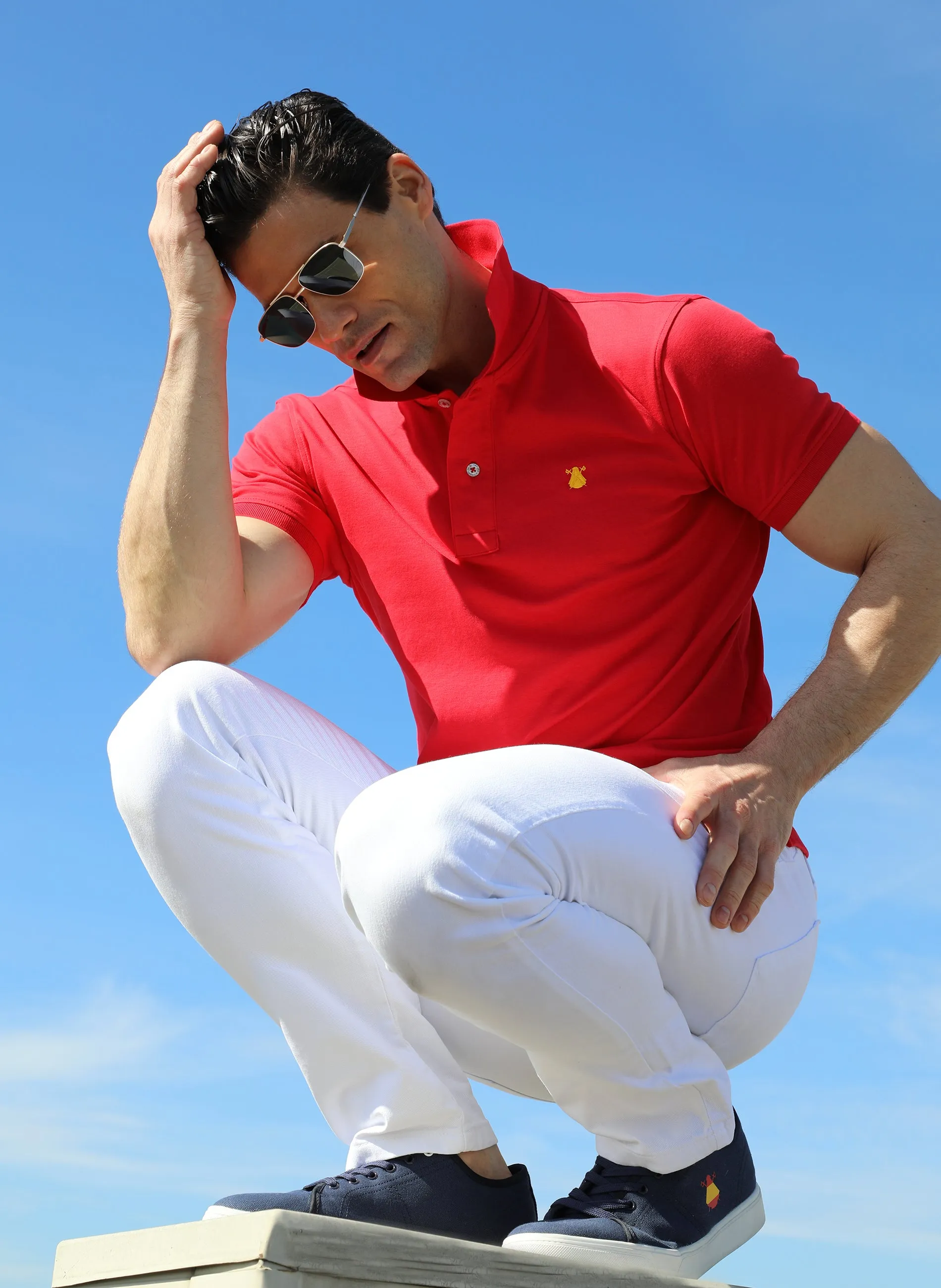 Polo Hombre Rojo Interlock