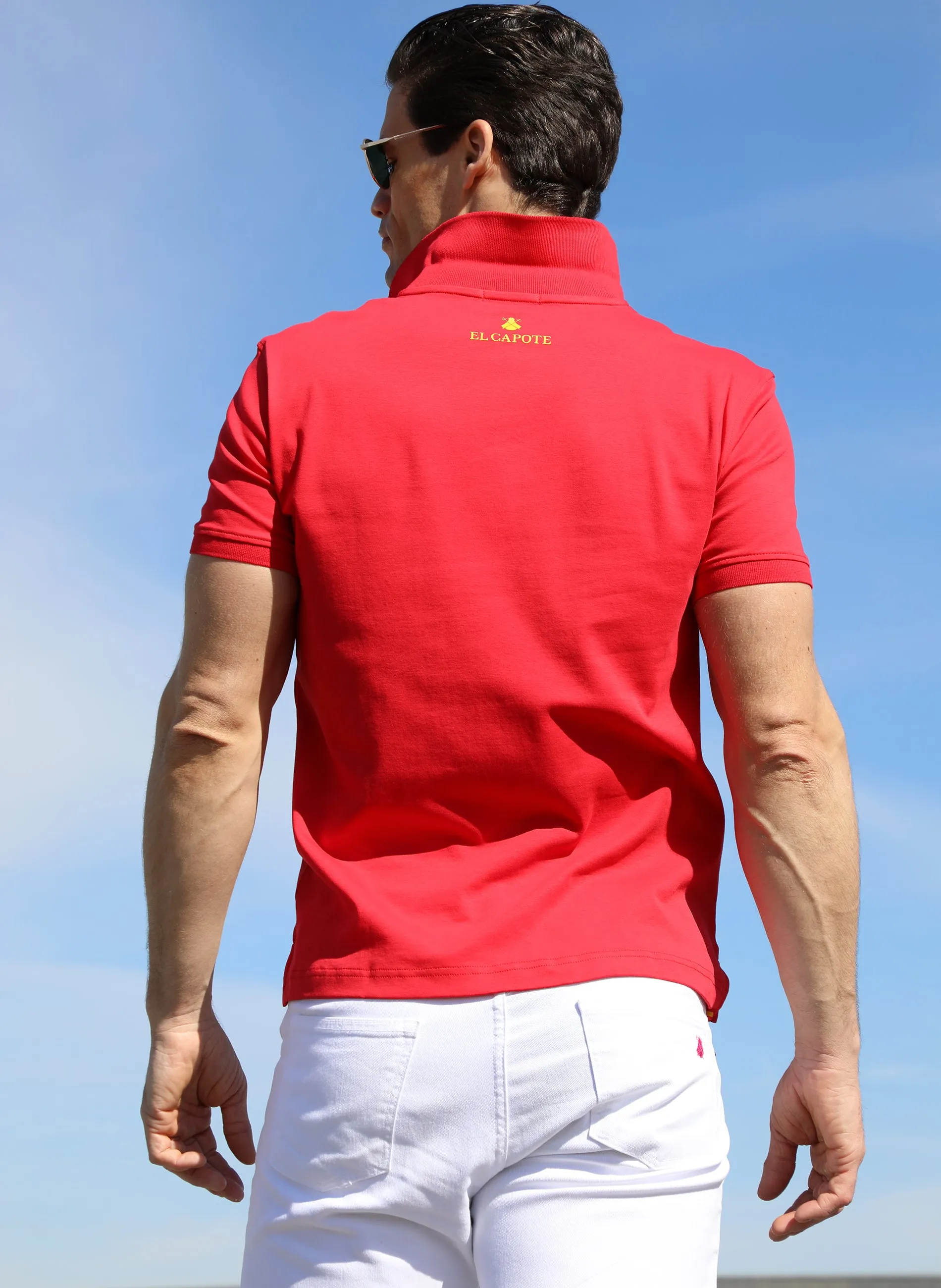 Polo Hombre Rojo Interlock