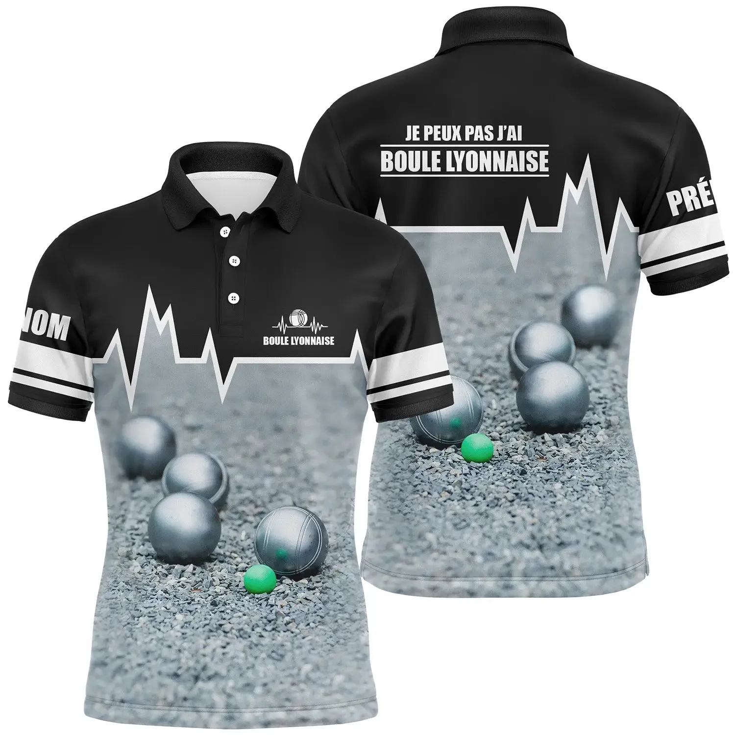 Polo Homme Et Femme Personnalisé, J'peux pas J'ai Boule Lyonnaise, Cadeau Humour Bouliste - CT09012436