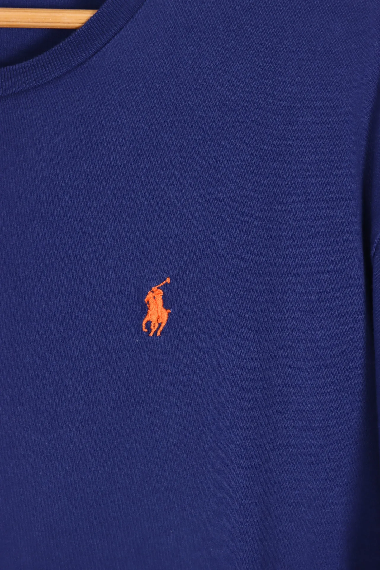 POLO RALPH LAUREN Blue & Orange Embroidered Tee (M-L)