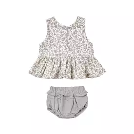 Quincy Mae Sleeveless Peplum Set - French Garden