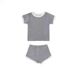 Quincy Mae Waffle Shortie Set - Lagoon