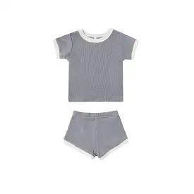 Quincy Mae Waffle Shortie Set - Lagoon