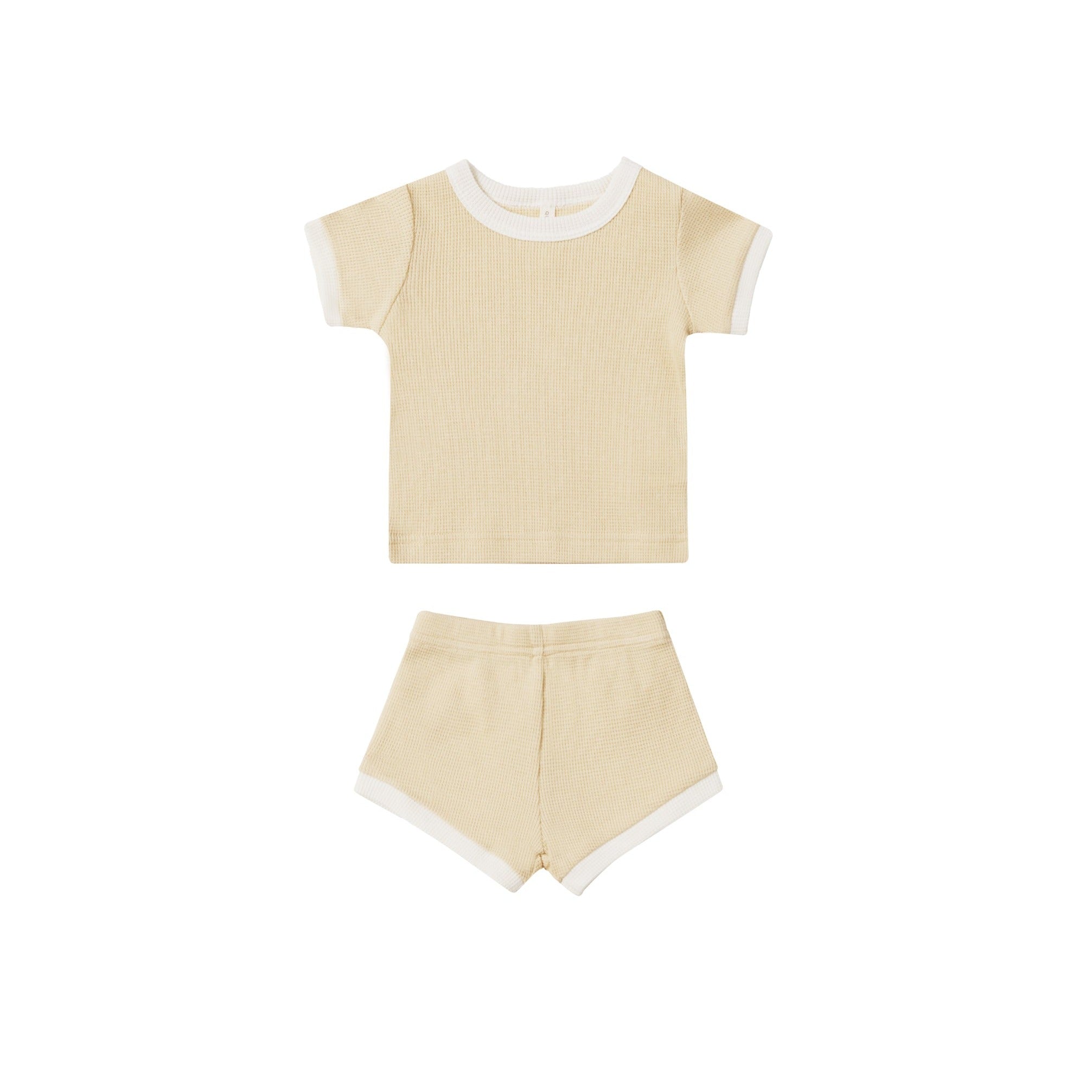 Quincy Mae Waffle Shortie Set - Lemon