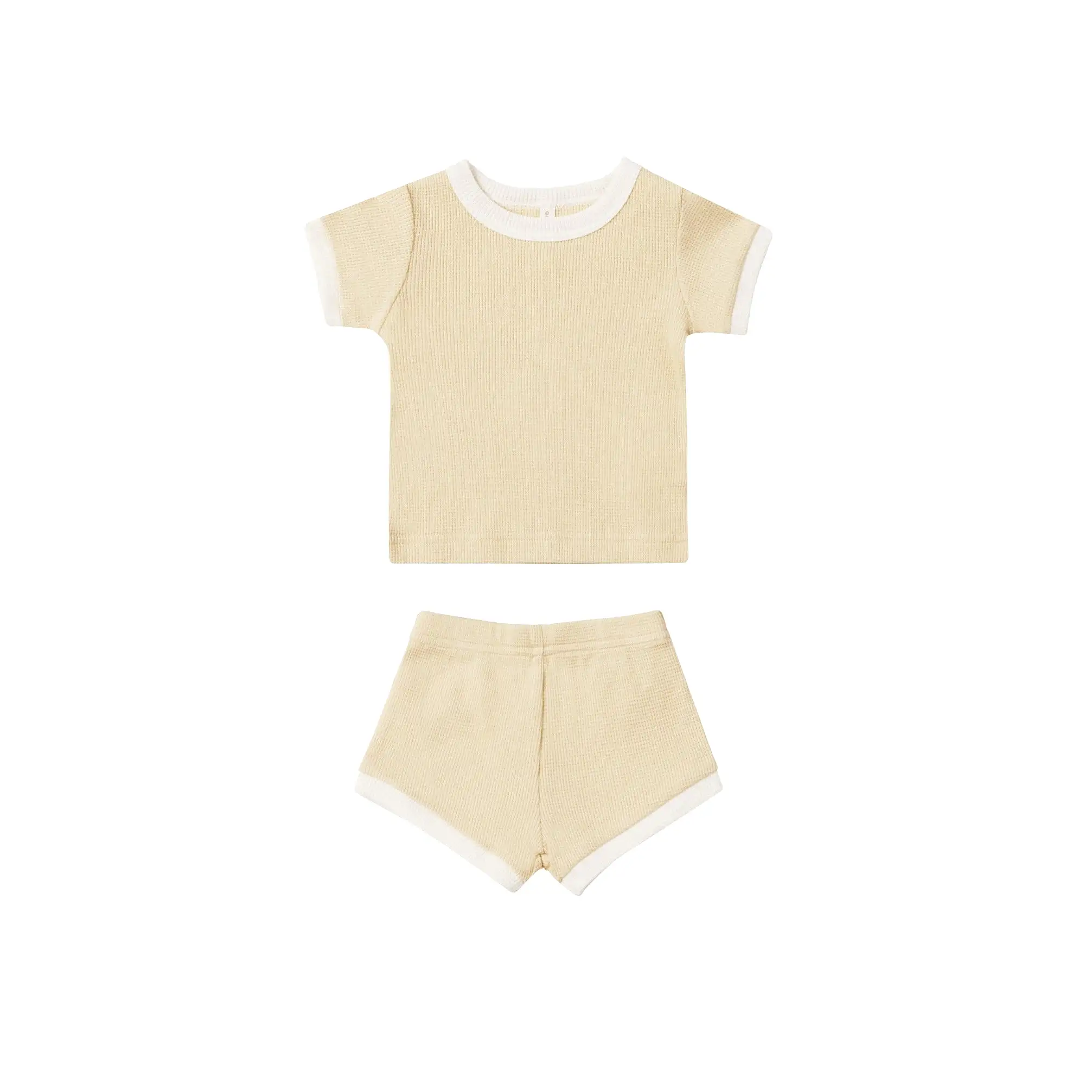 Quincy Mae Waffle Shortie Set - Lemon