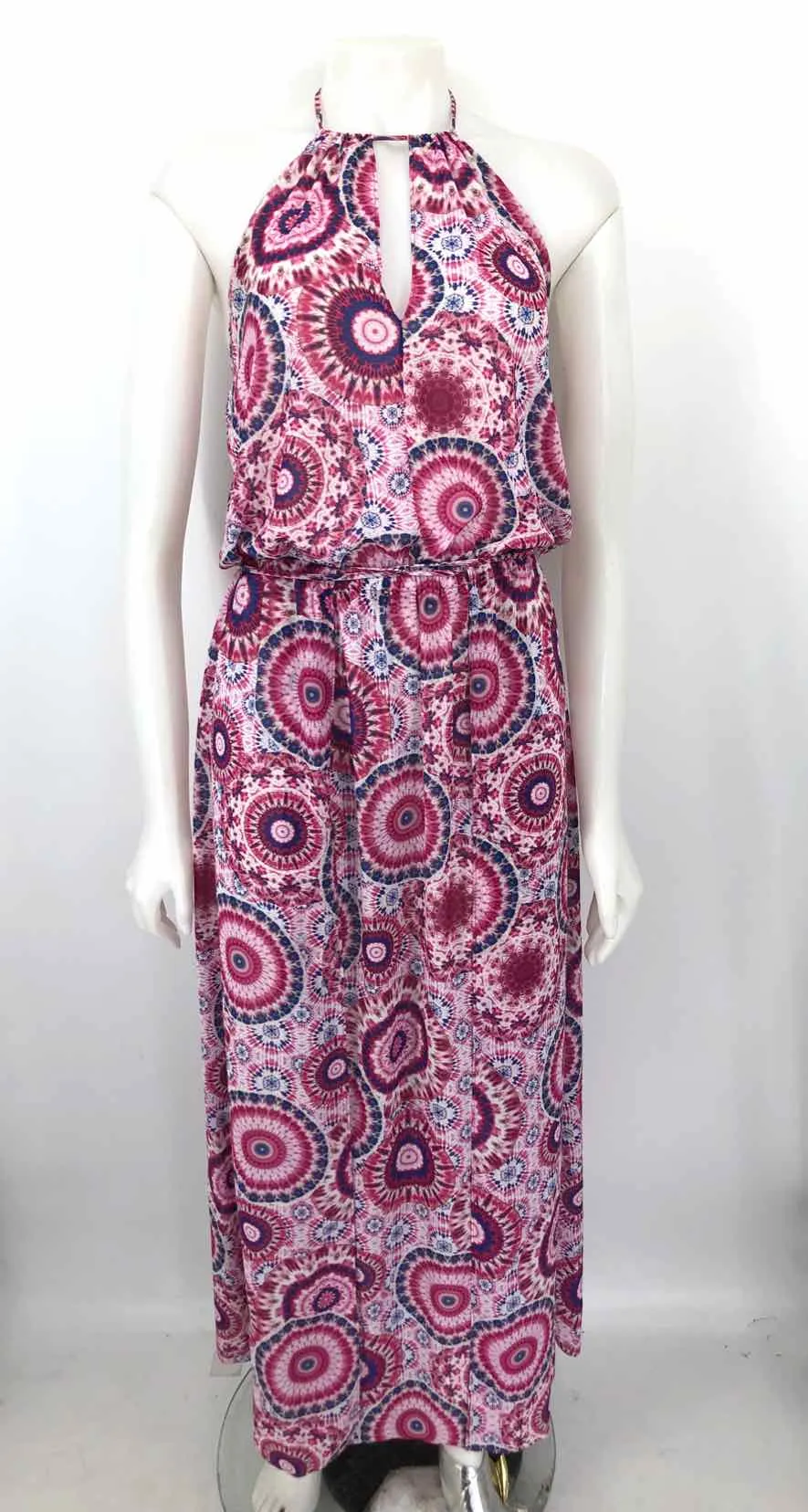 RAMY BROOK Pink Blue Multi Tie Dyed Maxi Length Size SMALL (S) Dress