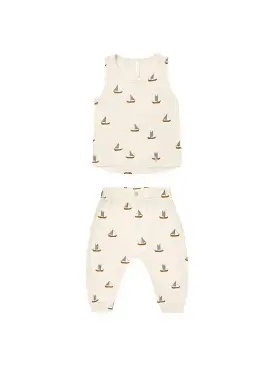 Rylee & Cru - Sailboats Tank + Slouch Pant Set