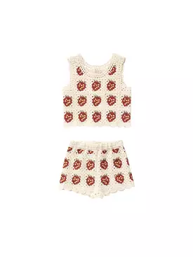 Rylee & Cru - Strawberry Crochet Tank Set