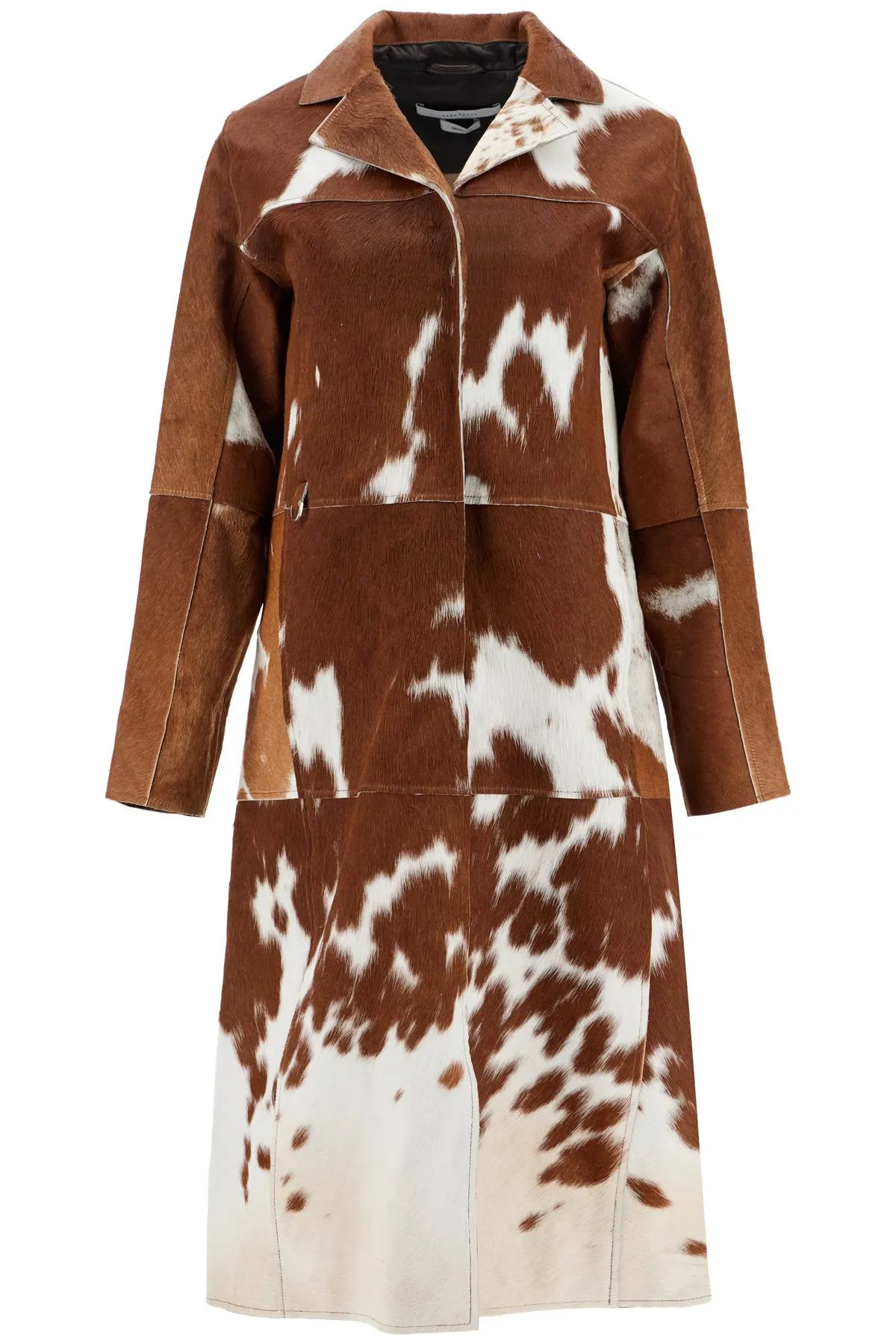 Saks Potts Long Gio Coat In Pony Hair   Brown