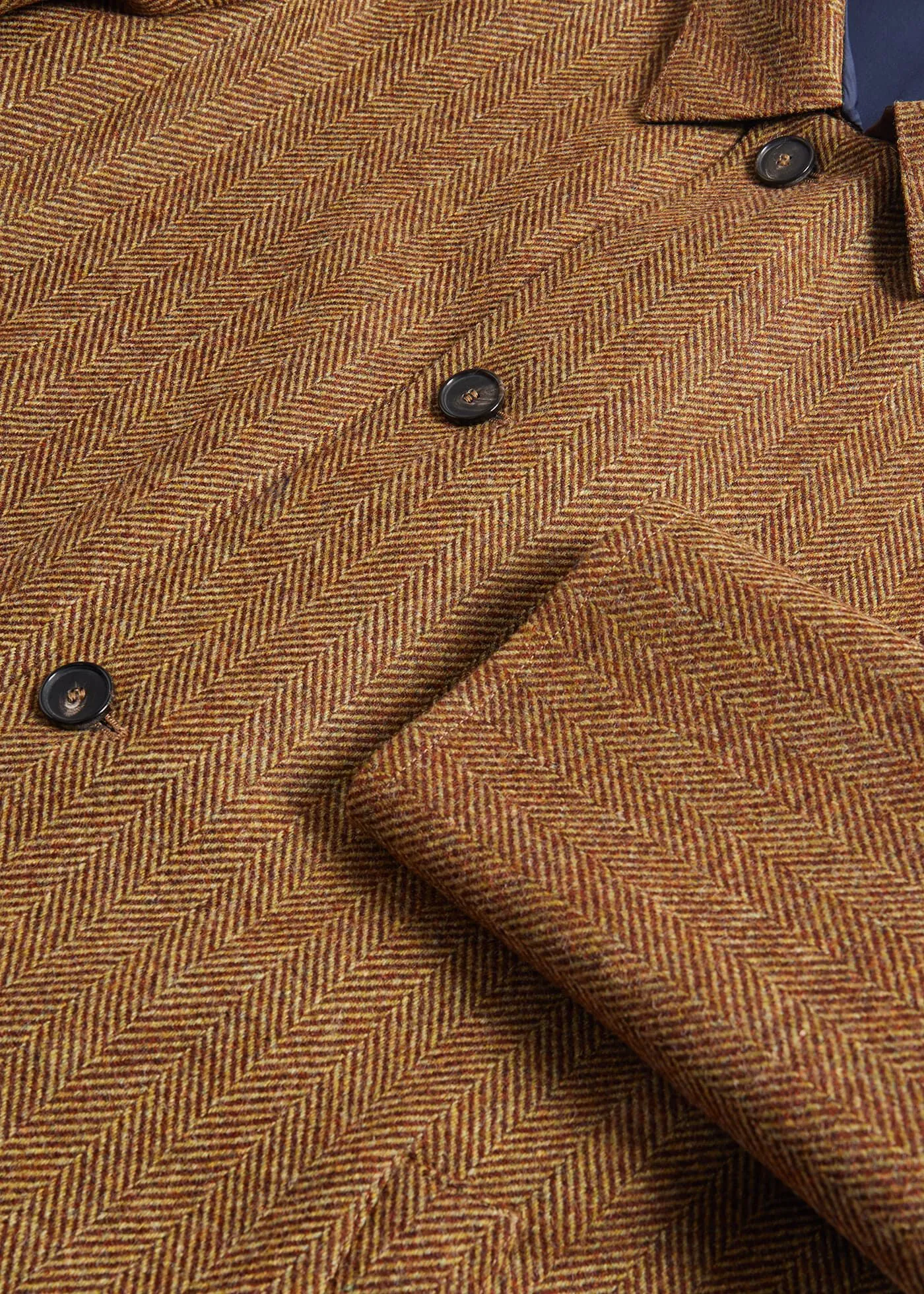 Shetland Wool Herringbone Reversible Coat