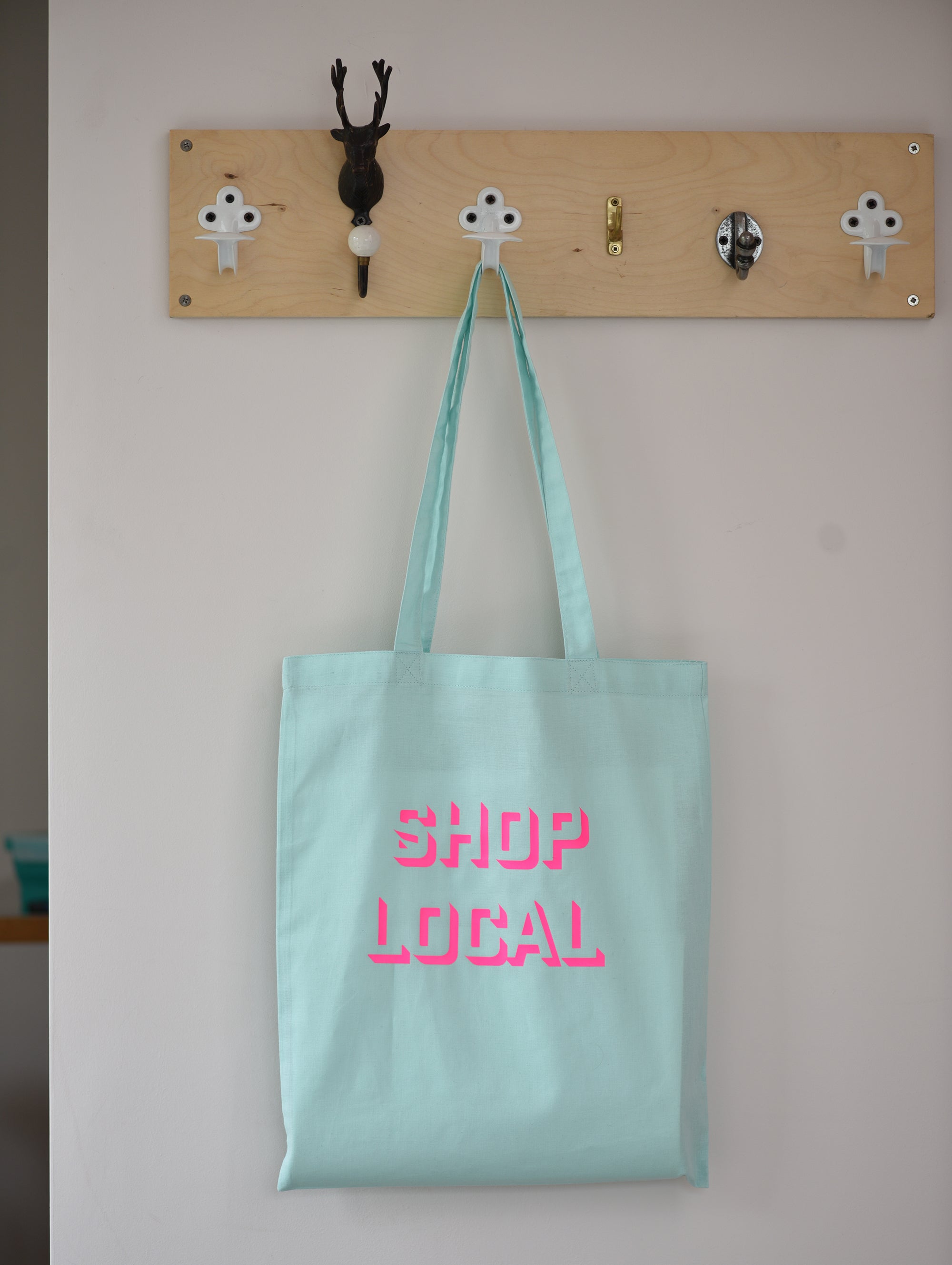 SHOP LOCAL BAG MINT GREEN