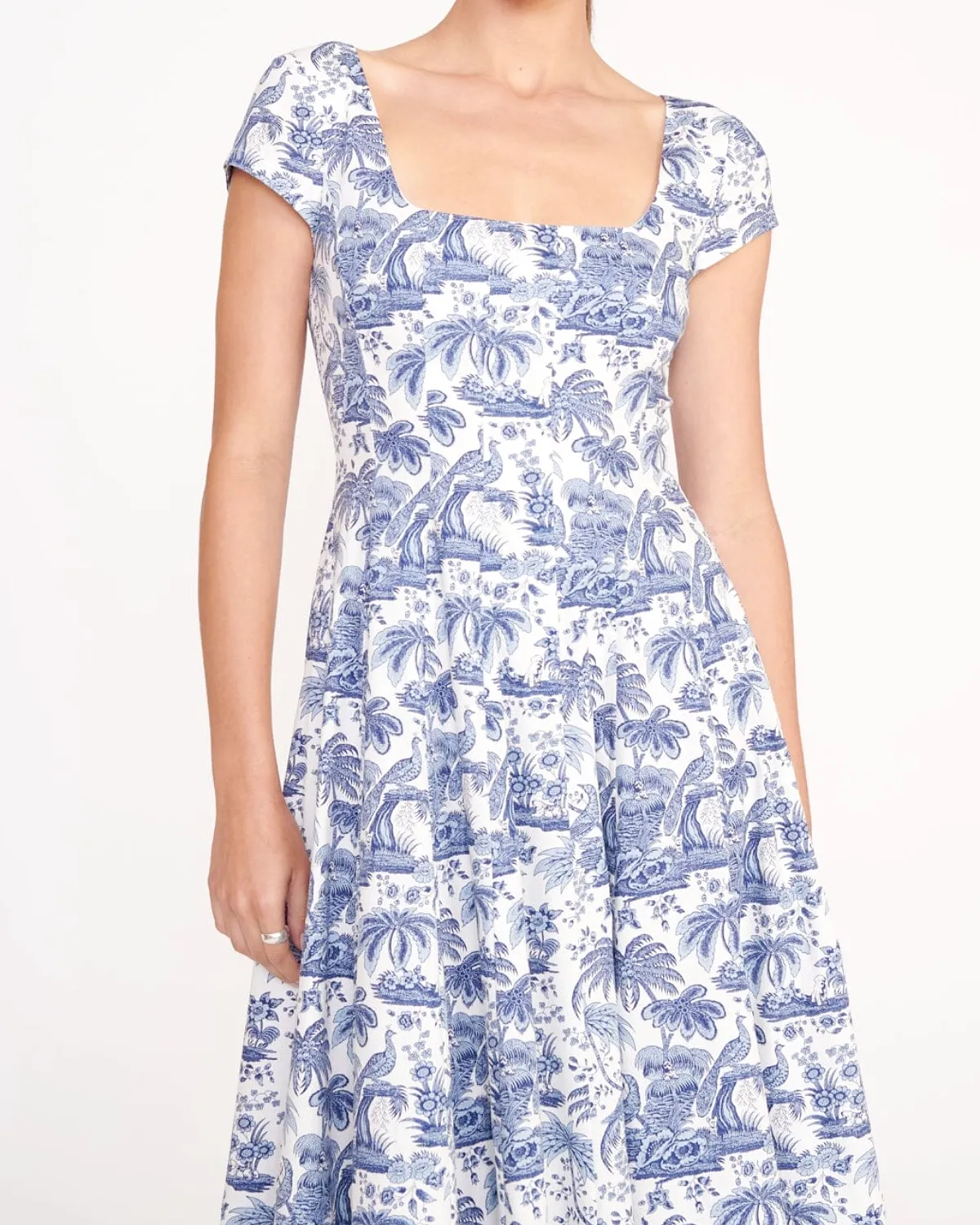 Short Sleeve Wells Dress (Blue Toile)