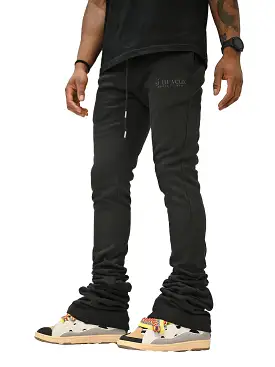 Si Tu Veux VEUX SUPER STACKED JOGGER (BLACK)