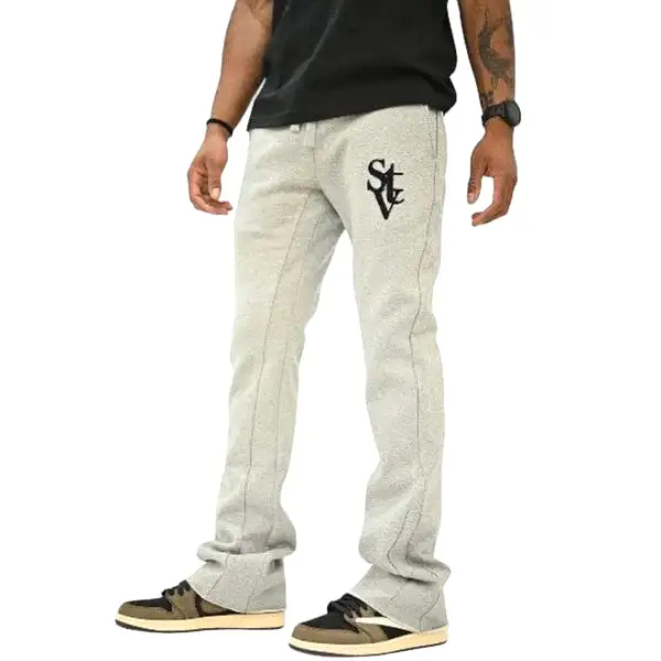 Si Tu Veux VEUX SUPER STACKED JOGGER (HEATHER OATMEAL)