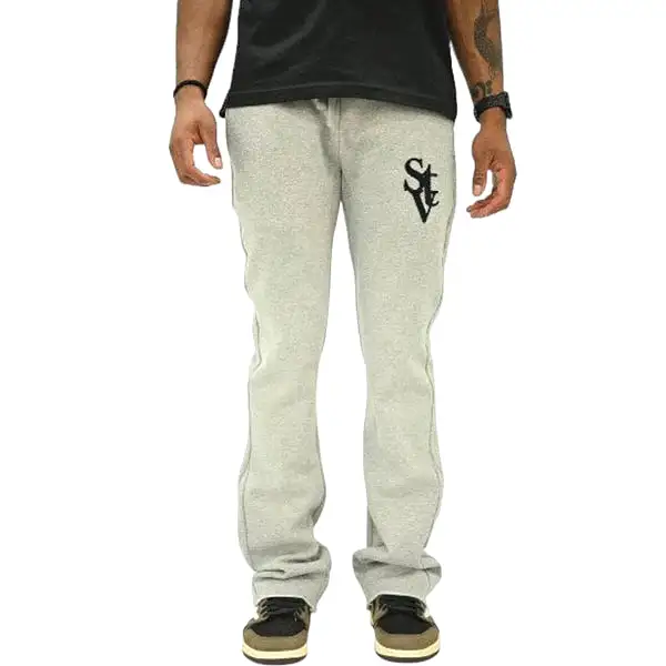 Si Tu Veux VEUX SUPER STACKED JOGGER (HEATHER OATMEAL)