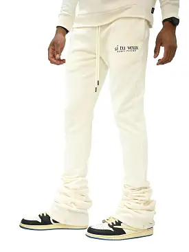 Si Tu Veux VEUX SUPER STACKED JOGGER (IVORY)