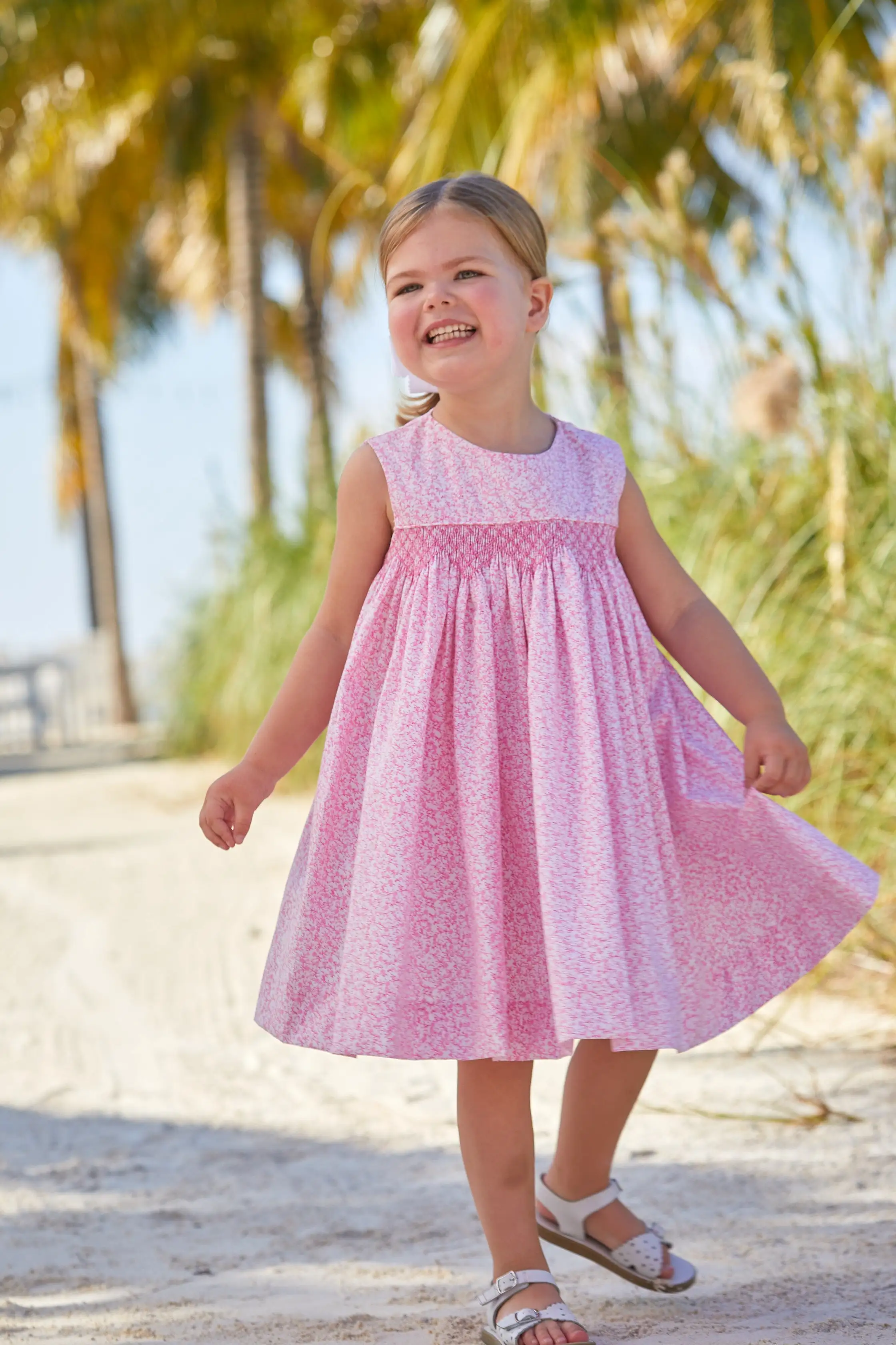 Simply Smocked Dress - Pink Vinings