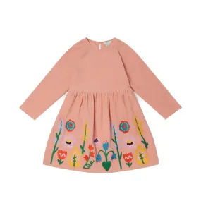 Stella Mccartney Pink And Multicolor Stella Corduroy Dress For Girls