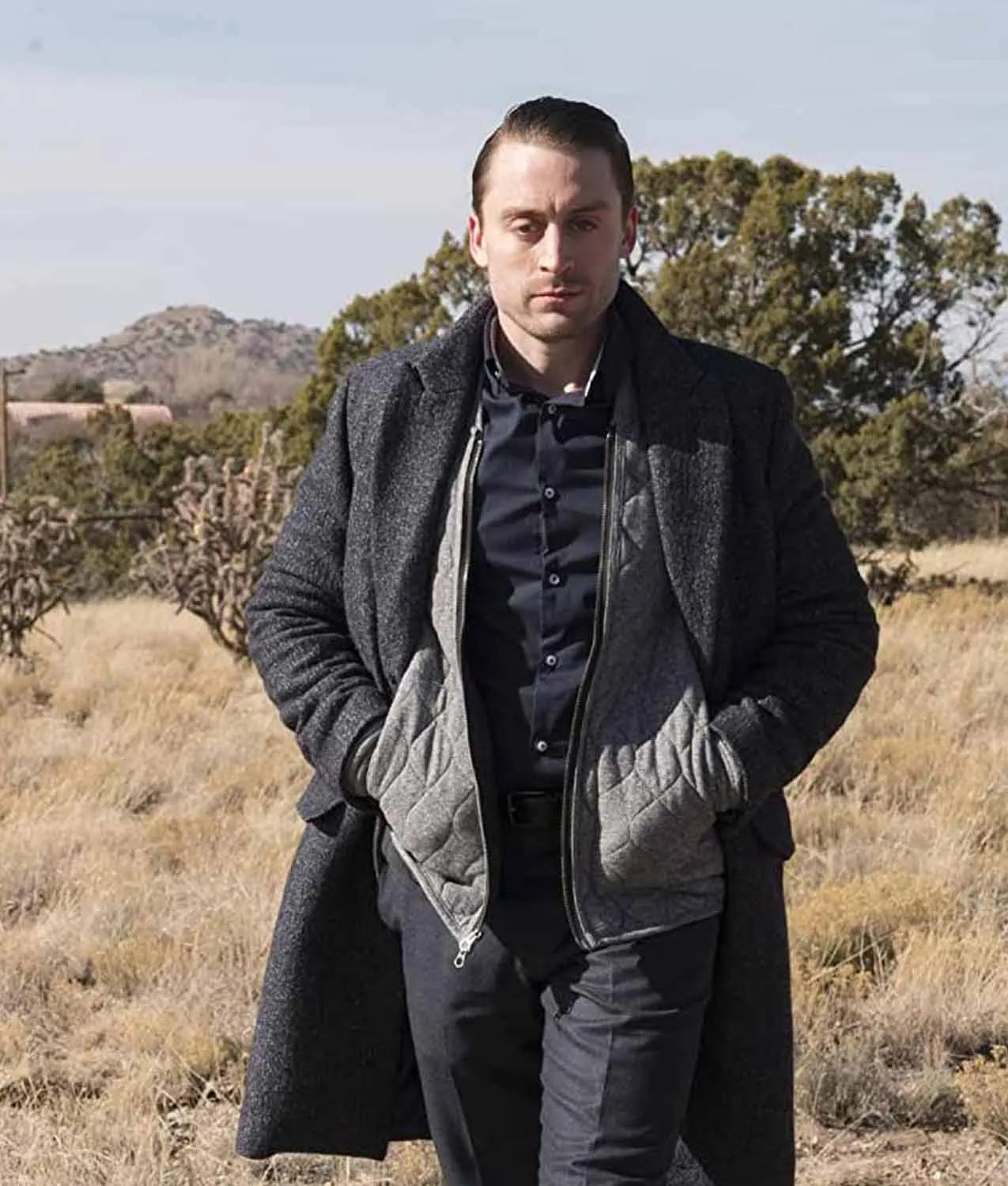 Succession Roman Roy Coat - Kieran Culkin Grey Trench Coat