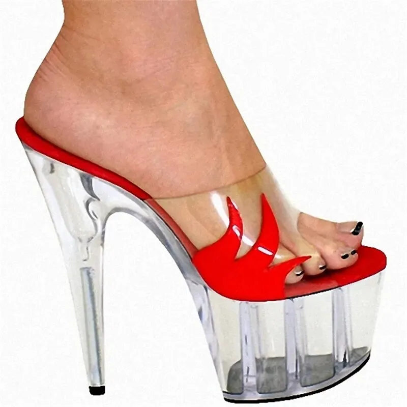 Summer Sexy Solid Pattern Steel Tube Super High Heel Pumps for Women